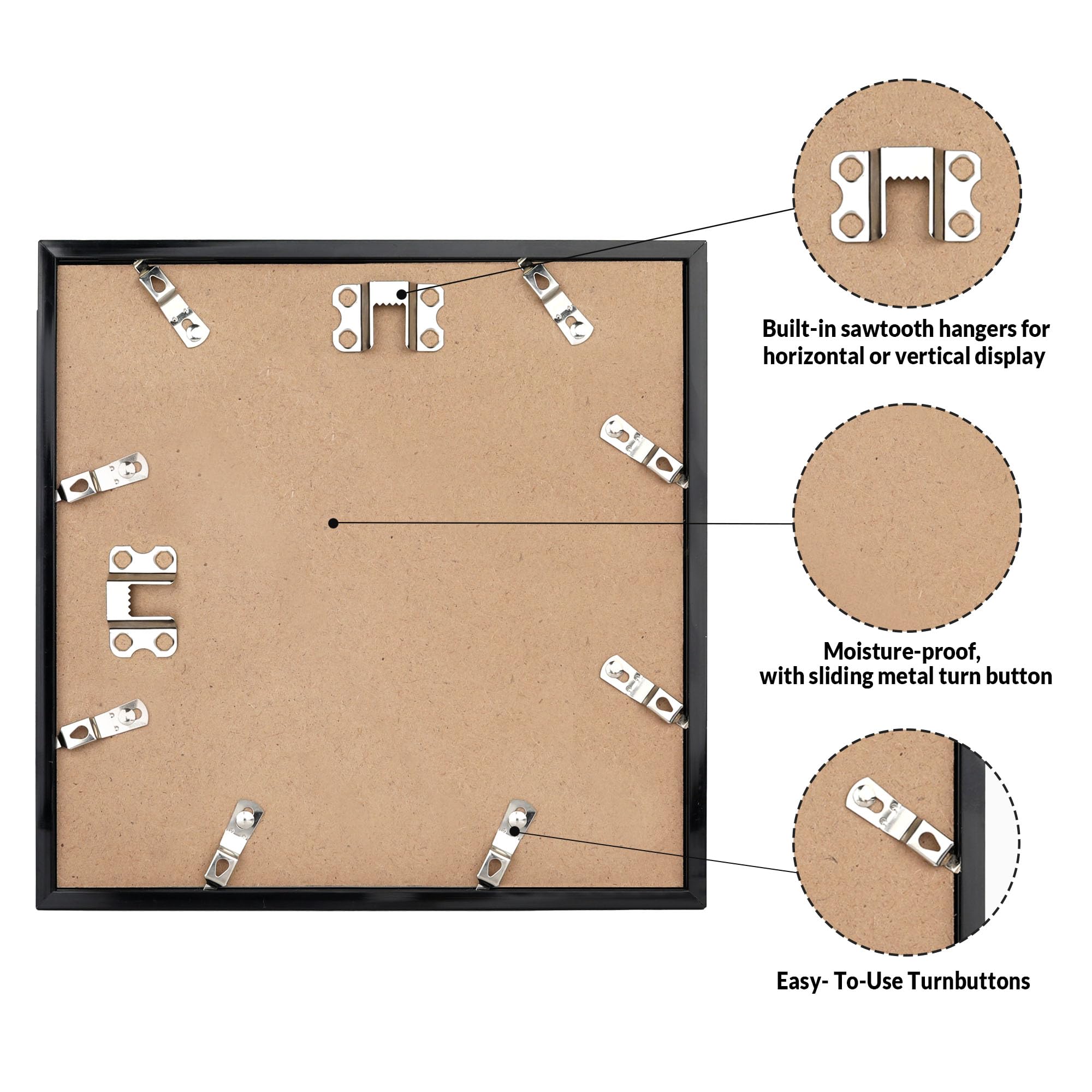 LaVie Home reversible hanging hardware displayed for easy vertical or horizontal benefit
