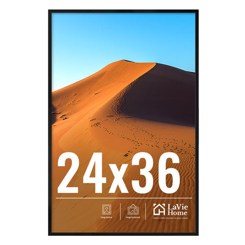 LaVie Home front view of 24x36 black frame showing sleek profile and clean display