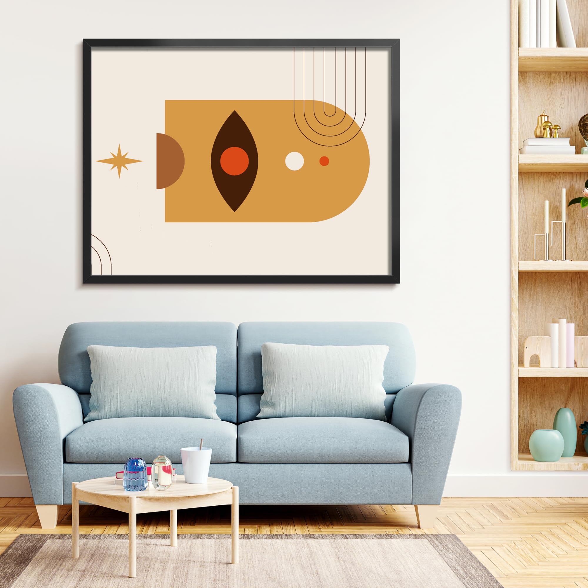 LaVie Home frame beside measuring tape showing true 36x48 size