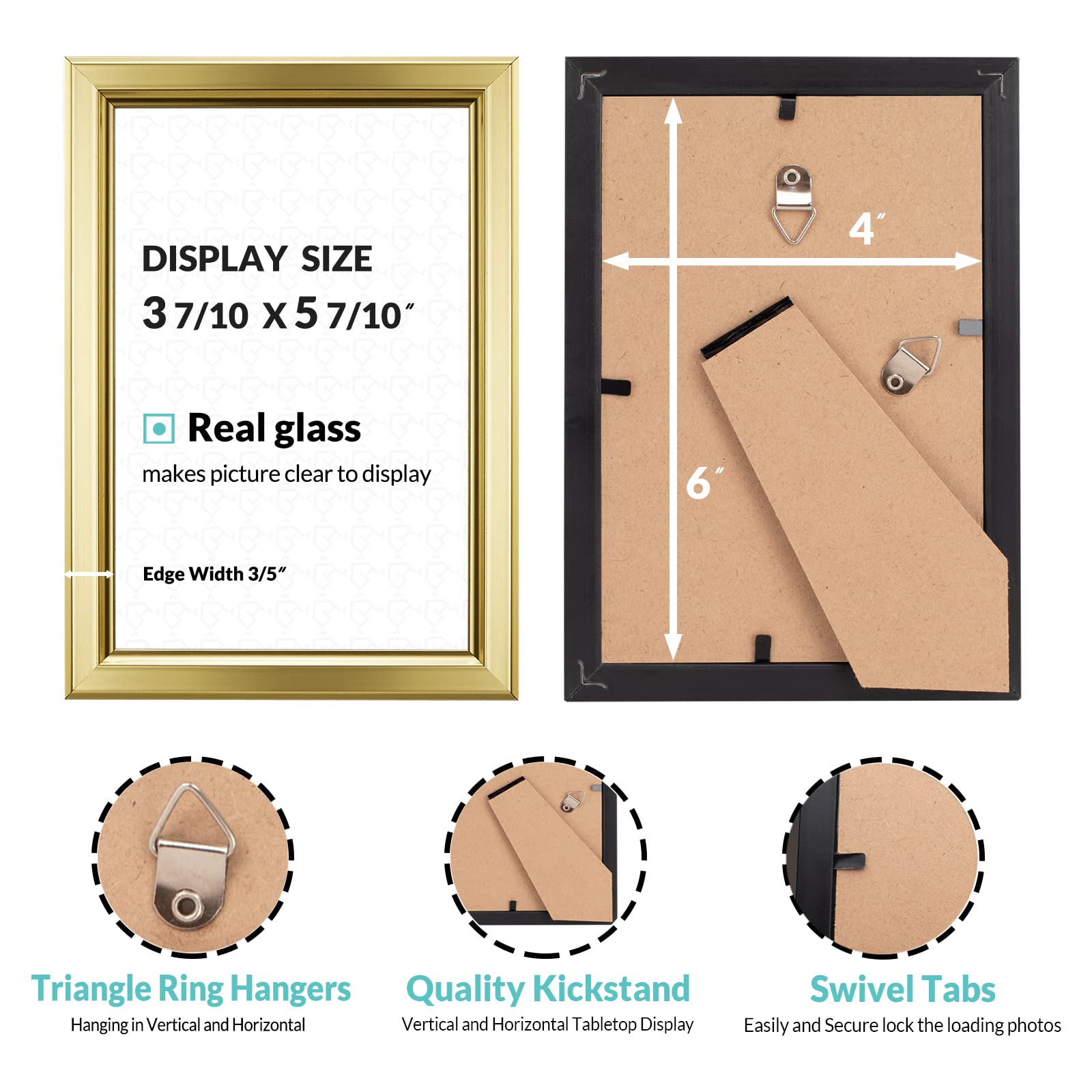 LaVie Home frame back panel with hanger and easel for versatile display