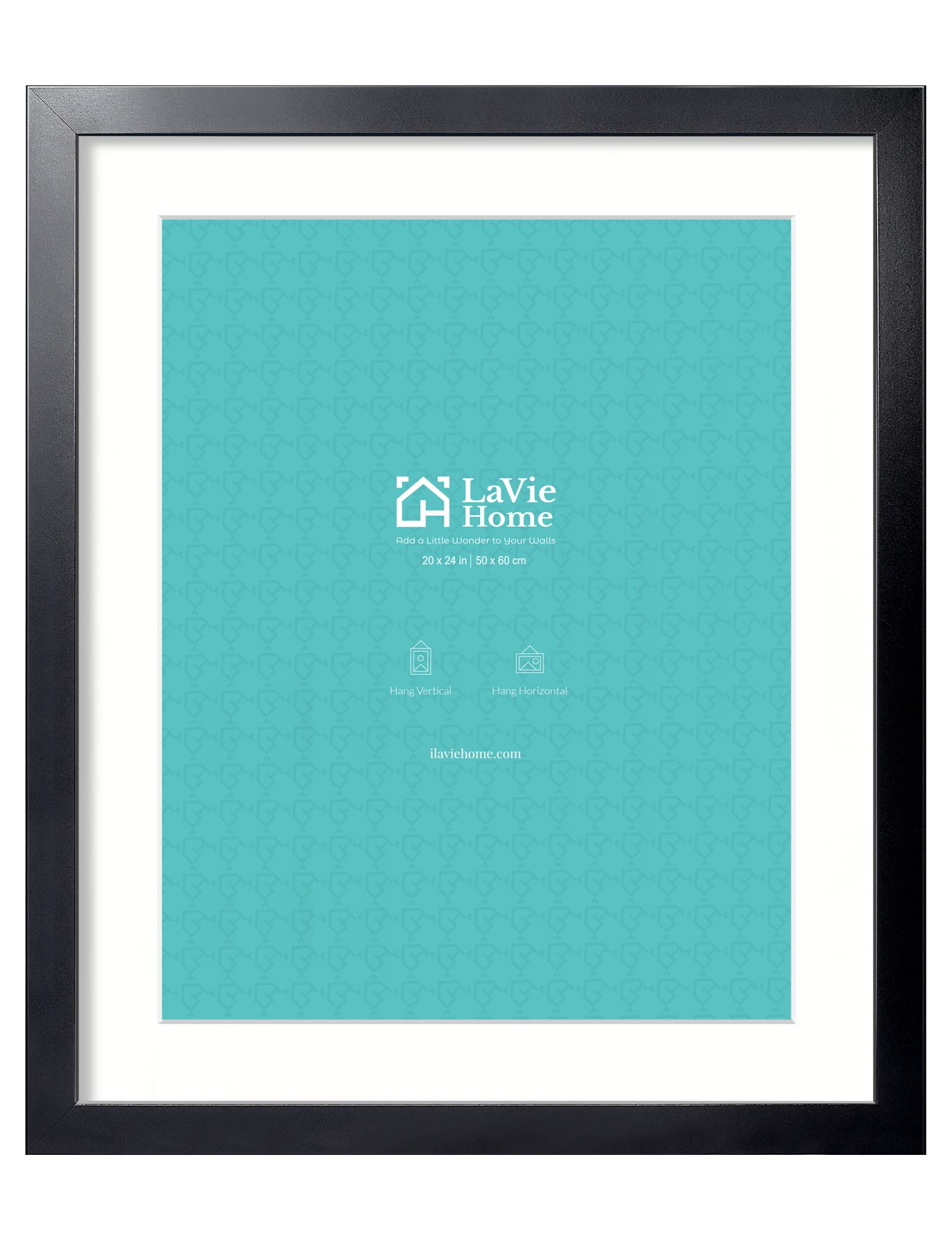 LaVie Home front view showing black frame and framed poster, enhances room decor