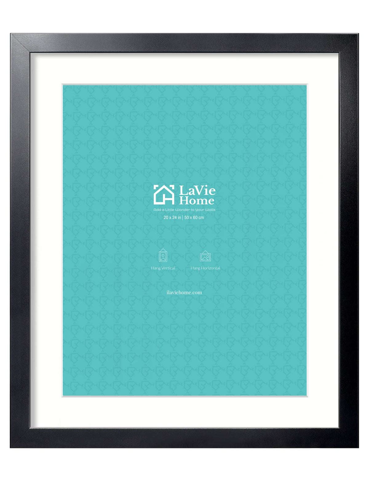LaVie Home front view showing black frame and framed poster, enhances room decor