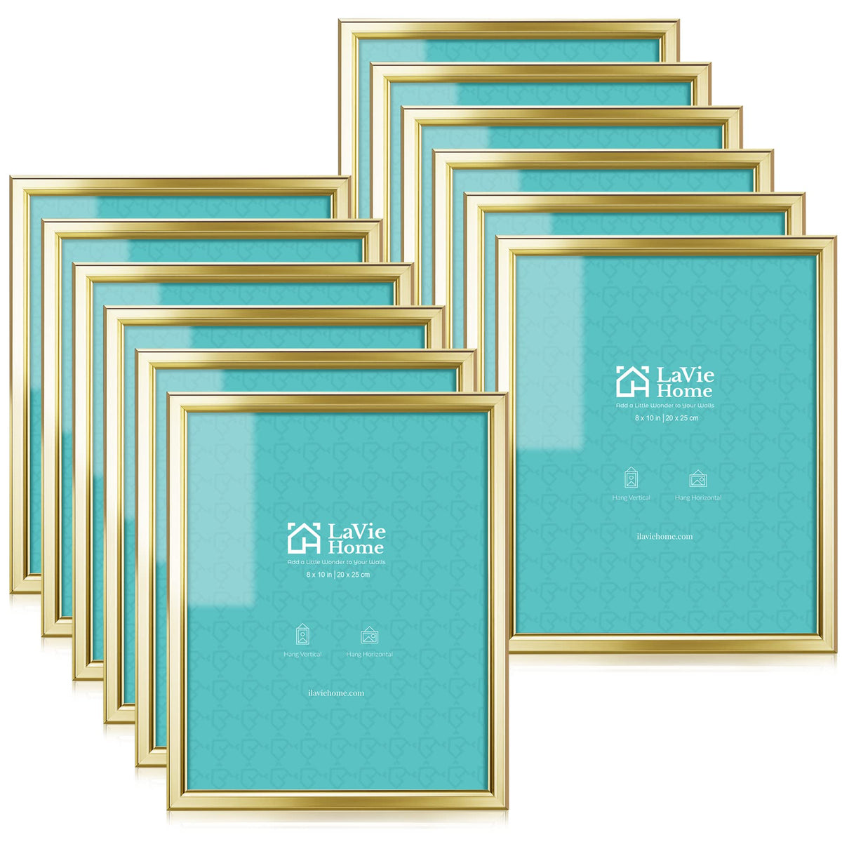LaVie Home gold frame front showing clean lines and polished finish benefit: cohesive gallery look