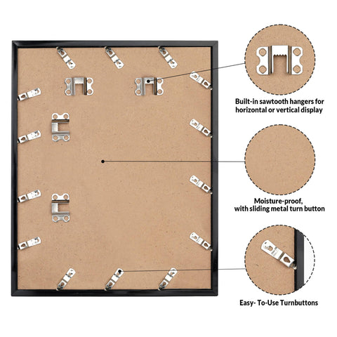 LaVie Home hanging detail showing hardware for easy vertical or horizontal mounting
