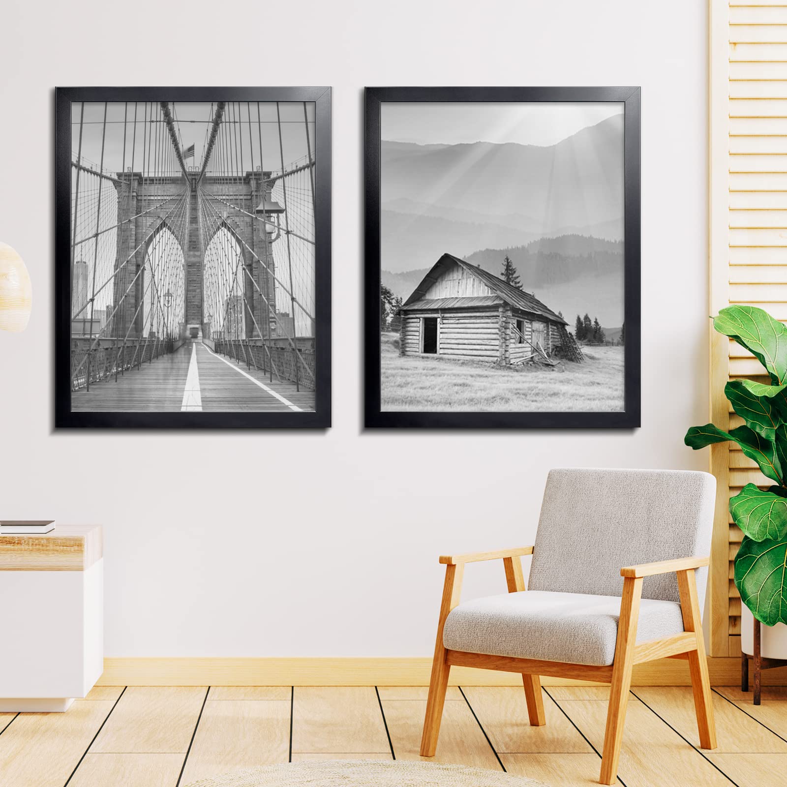 LaVie Home frame with scale comparison showing true 20x25 fit benefit