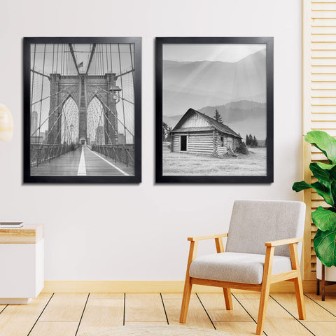 LaVie Home frame with scale comparison showing true 20x25 fit benefit