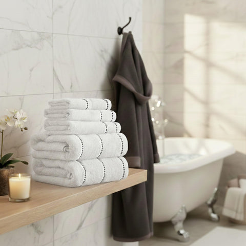 Lavish Home bath towel flat lay highlighting full-size dimensions and absorbency