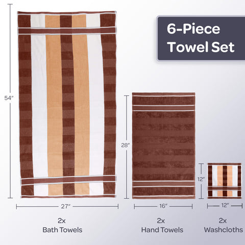 Lavish Home towels beside ruler for size comparison demonstrating true dimensions and fit
