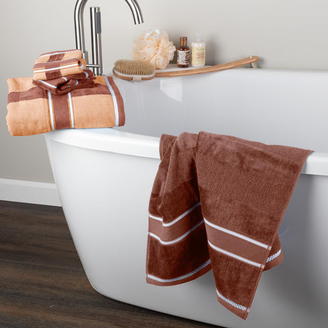 Lavish Home washcloth detail illustrating compact size and soft finish for gentle cleansing