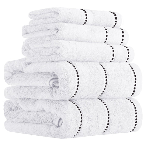 Lavish Home front view of folded 6-piece set showing clean white look and spa feel