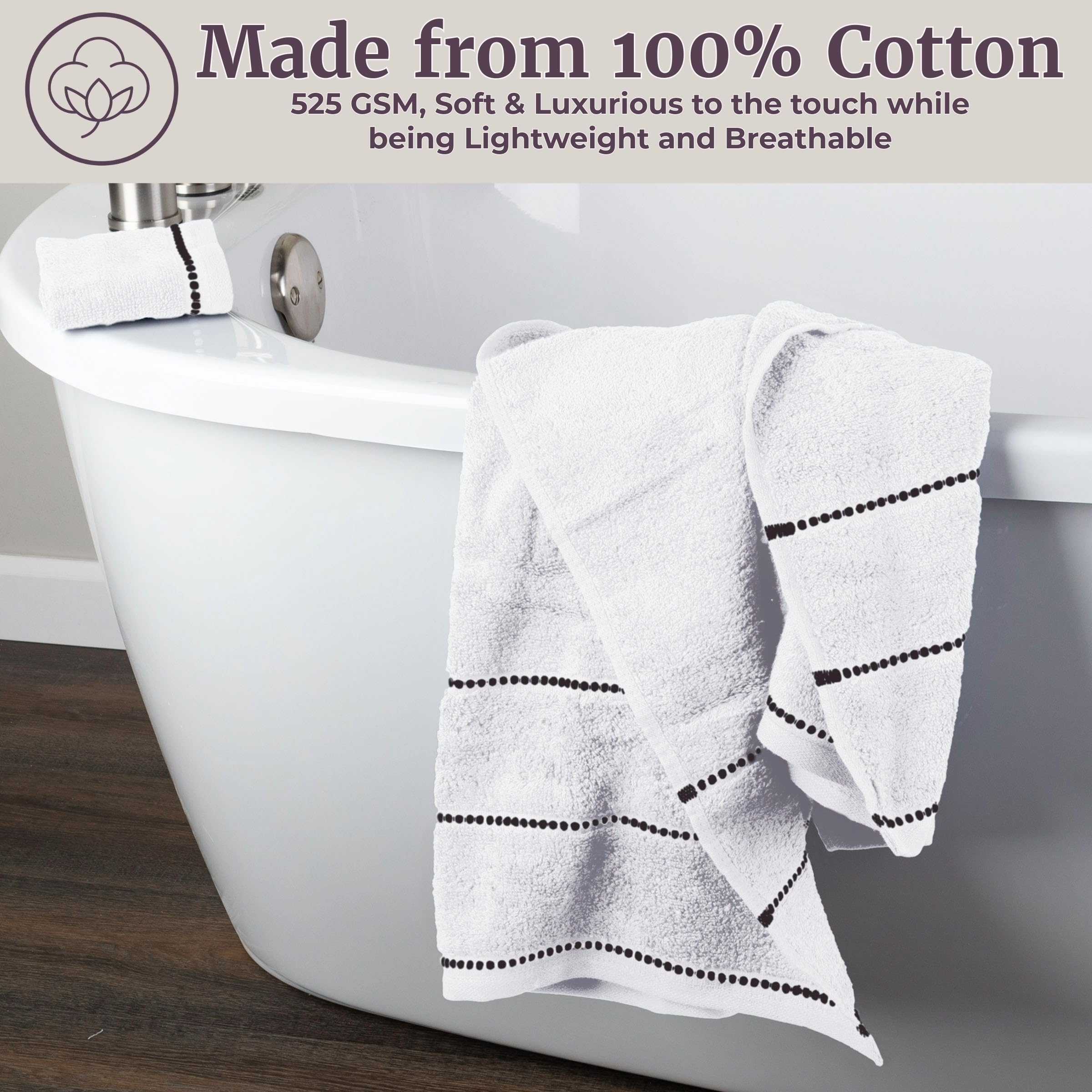 Lavish Home towel draped on user after shower demonstrating fast moisture removal