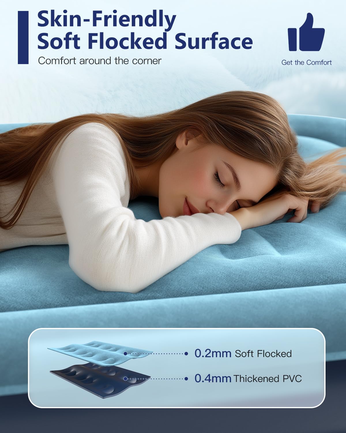 lavisx closeup flocked surface highlighting softness and waterproof finish