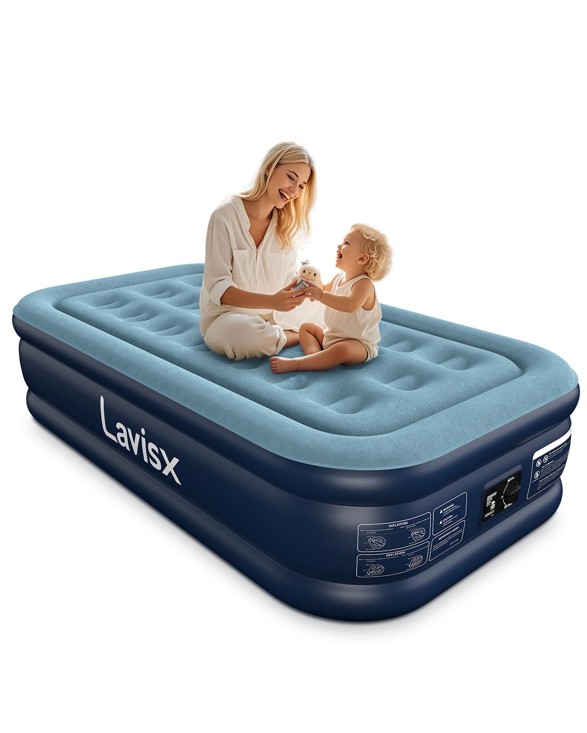 lavisx front view inflated showing elevated comfort and quick setup