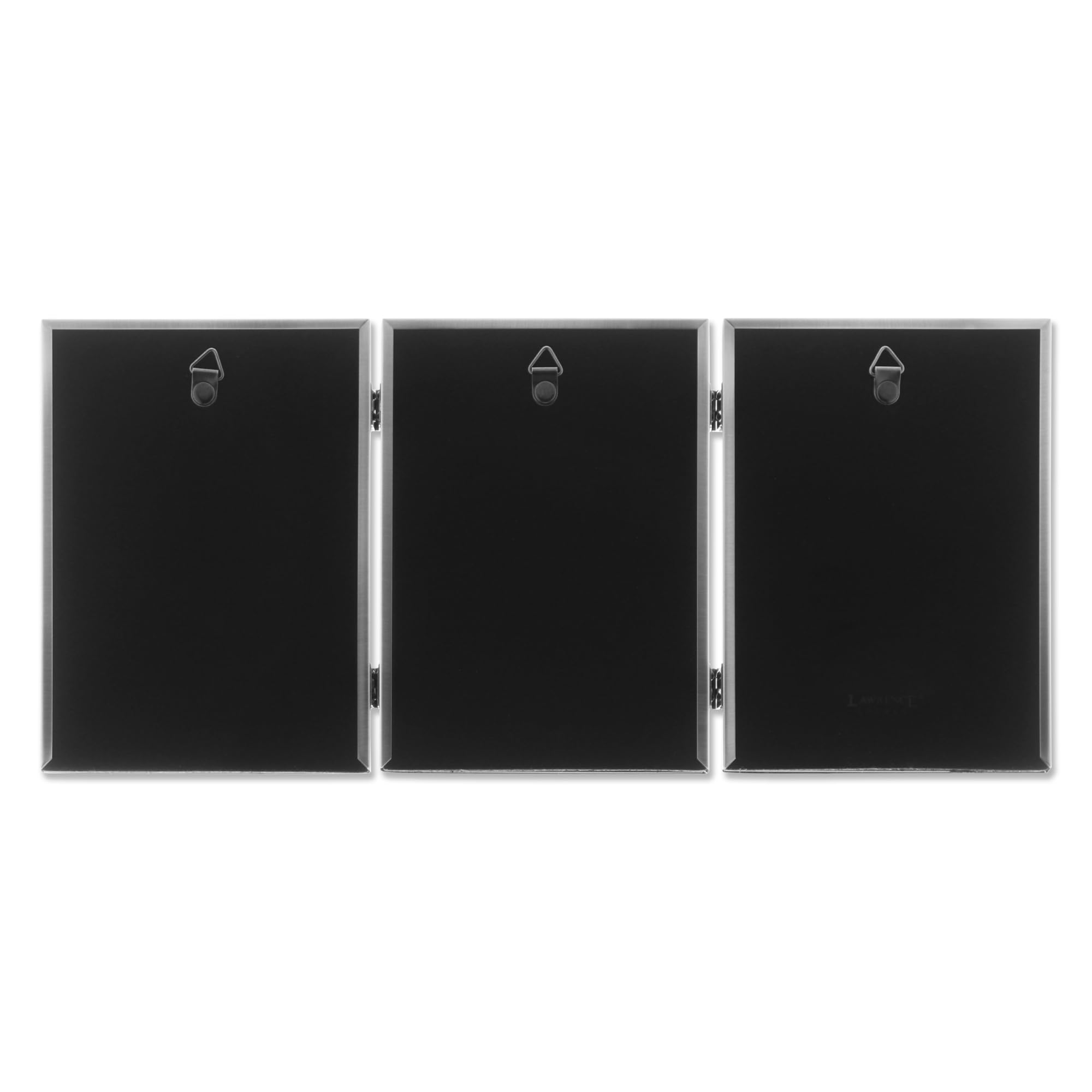 Lawrence Frames displayed on mantel in living room adding elegant metallic accent
