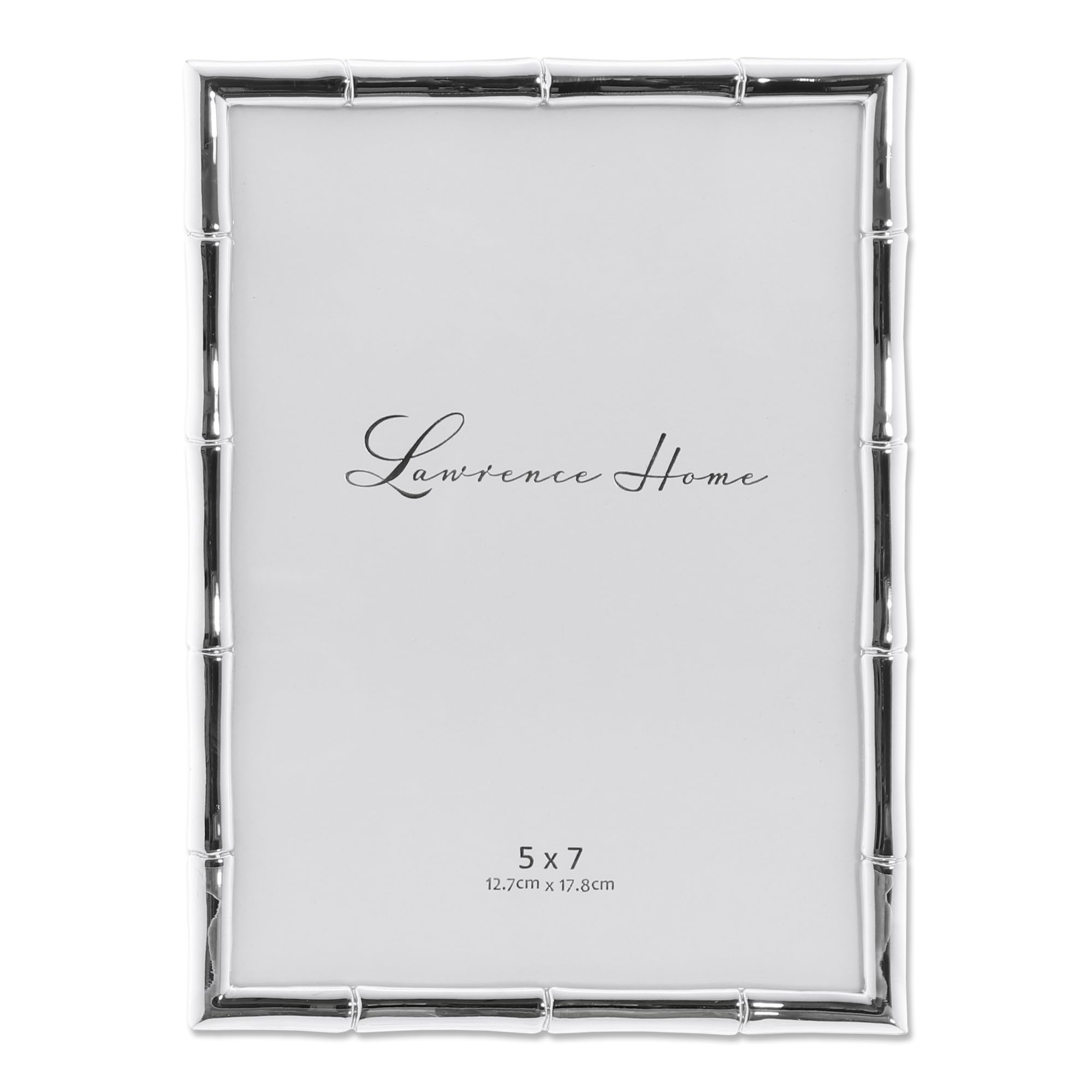 Lawrence Frames silver bamboo front view showing elegant frame and photo appeal