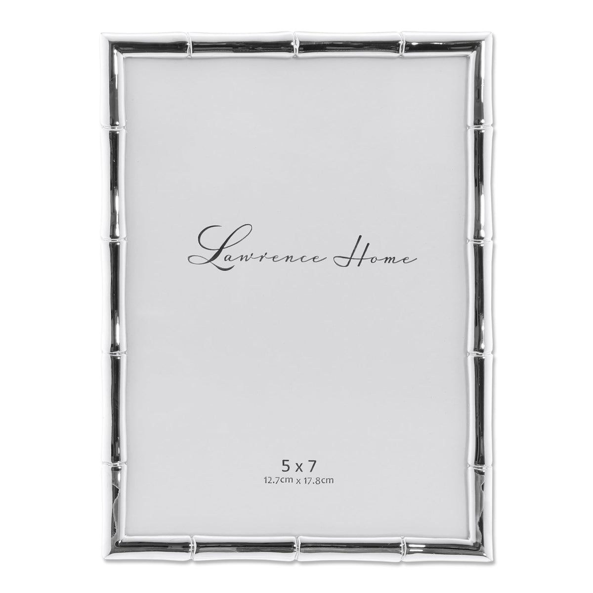 Lawrence Frames silver bamboo front view showing elegant frame and photo appeal