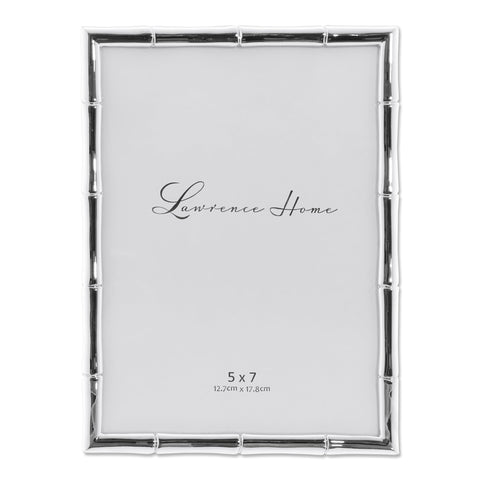 Lawrence Frames silver bamboo front view showing elegant frame and photo appeal