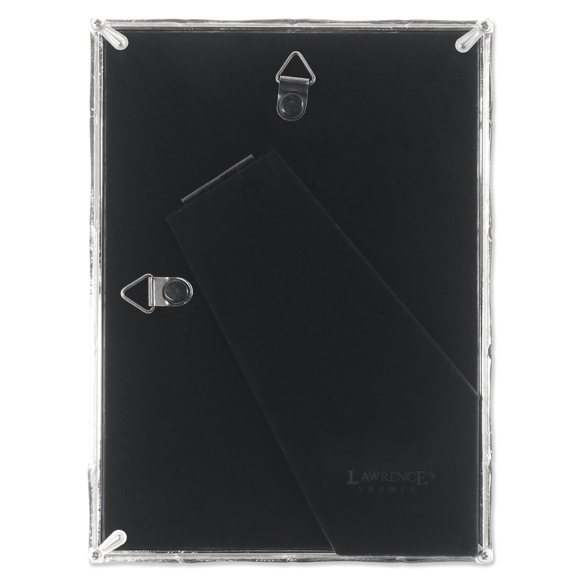 Lawrence Frames silver bamboo frame styled on a shelf adding sophisticated metallic accent
