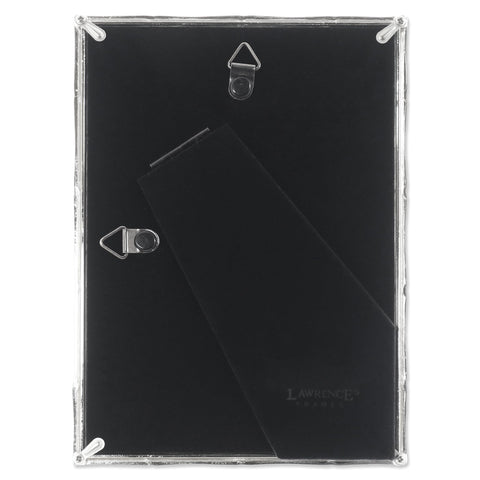 Lawrence Frames silver bamboo frame styled on a shelf adding sophisticated metallic accent