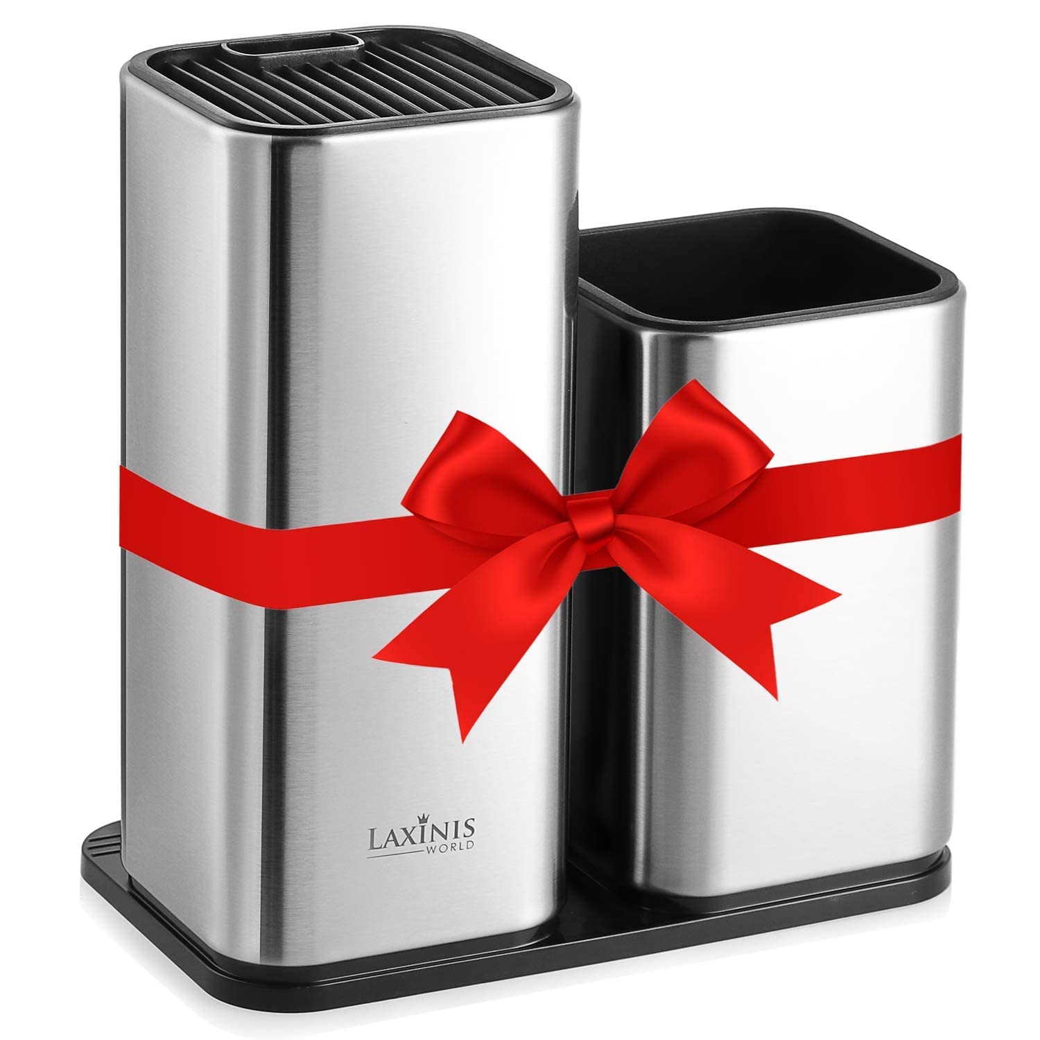 Laxinis World close-up of stainless steel finish for easy cleaning benefit
