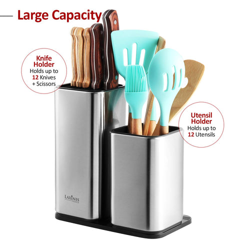 Laxinis World with knives inserted demonstrating capacity and quick access