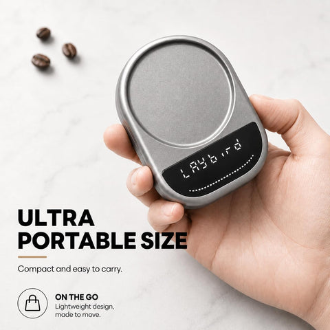 LAYBIRD MagAttach Pro under portafilter measuring espresso yield for consistent shots