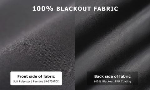 LazBlinds fabric close-up displaying blackout backing and durable texture benefit