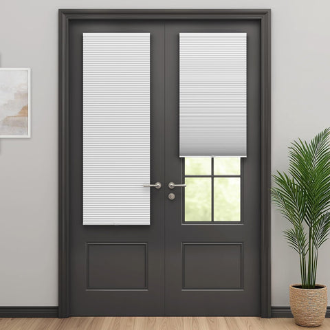 LazBlinds front view closed door shade showing clean blackout finish and privacy