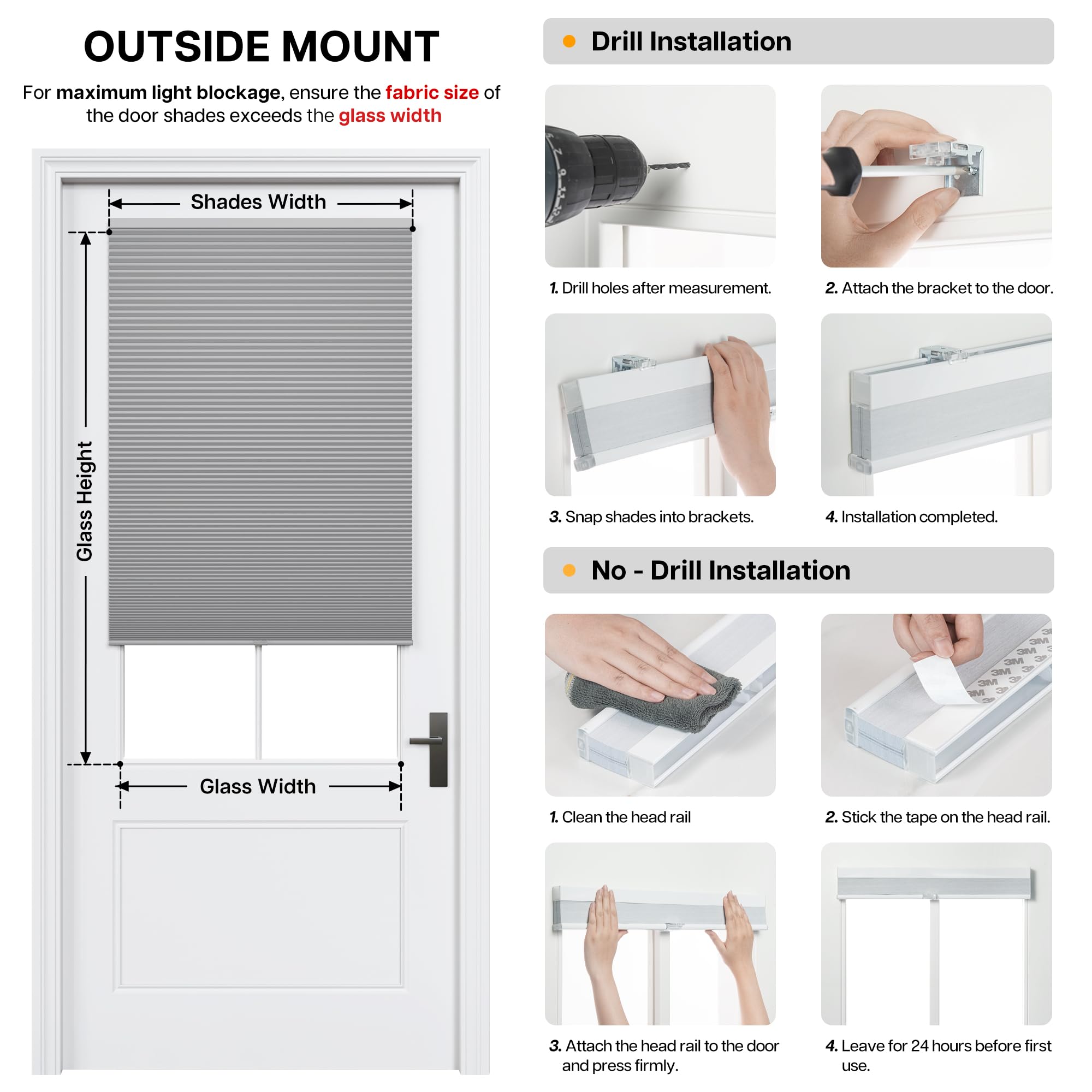 LazBlinds next to door frame illustrating 24x78 size and easy scale verification