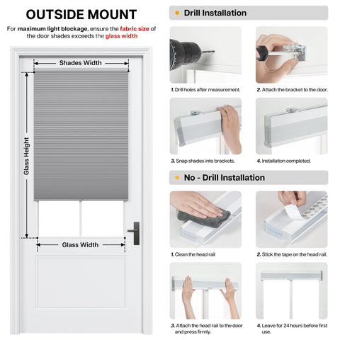 LazBlinds next to door frame illustrating 24x78 size and easy scale verification