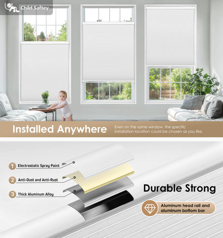 LazBlinds spring rod detail demonstrating no-drill installation convenience