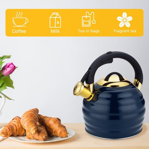 Lazneyru kettle next to measuring cup showing 3.2QT scale for accurate volume perception