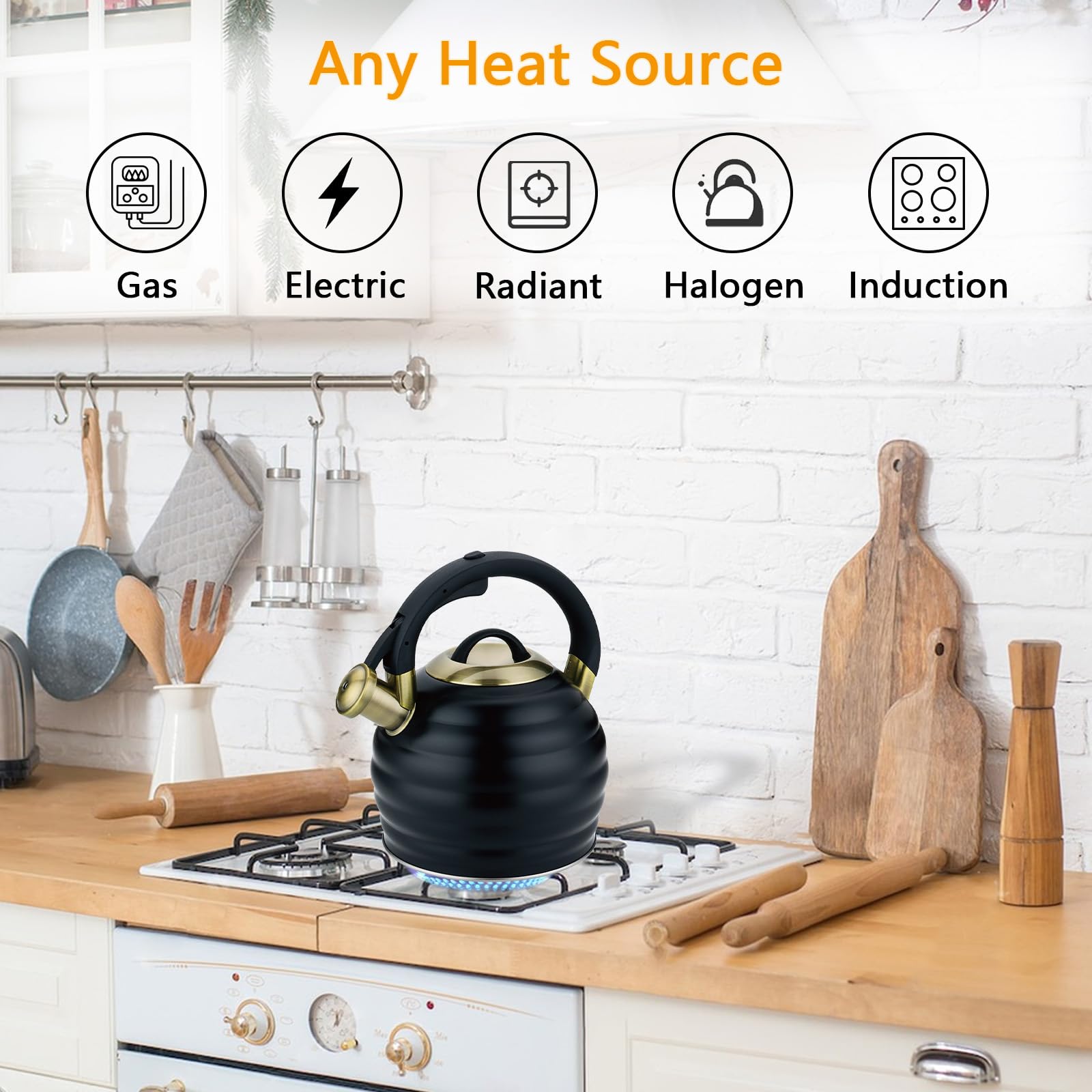Lazneyru spout whistle with cover open, audible boil notification for convenience
