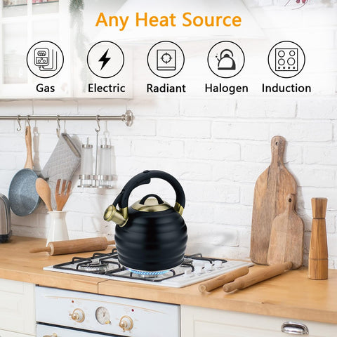 Lazneyru spout whistle with cover open, audible boil notification for convenience