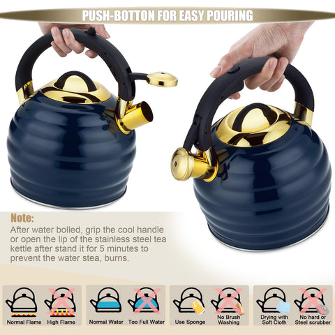 Lazneyru whistle spout open close-up signaling audible boil alert for convenience