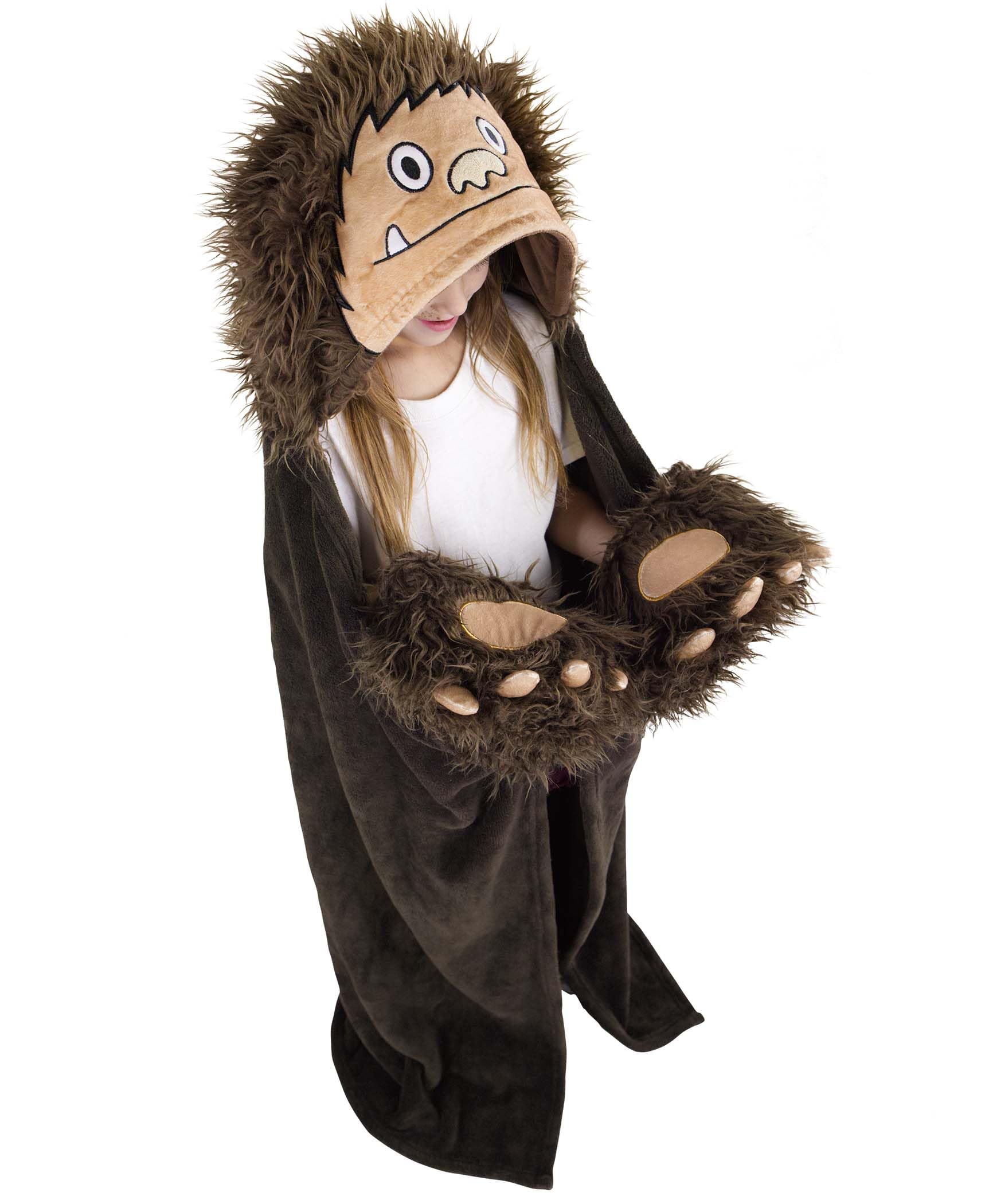 Lazy One Bigfoot front view showing cozy fleece and playful design benefit warmth
