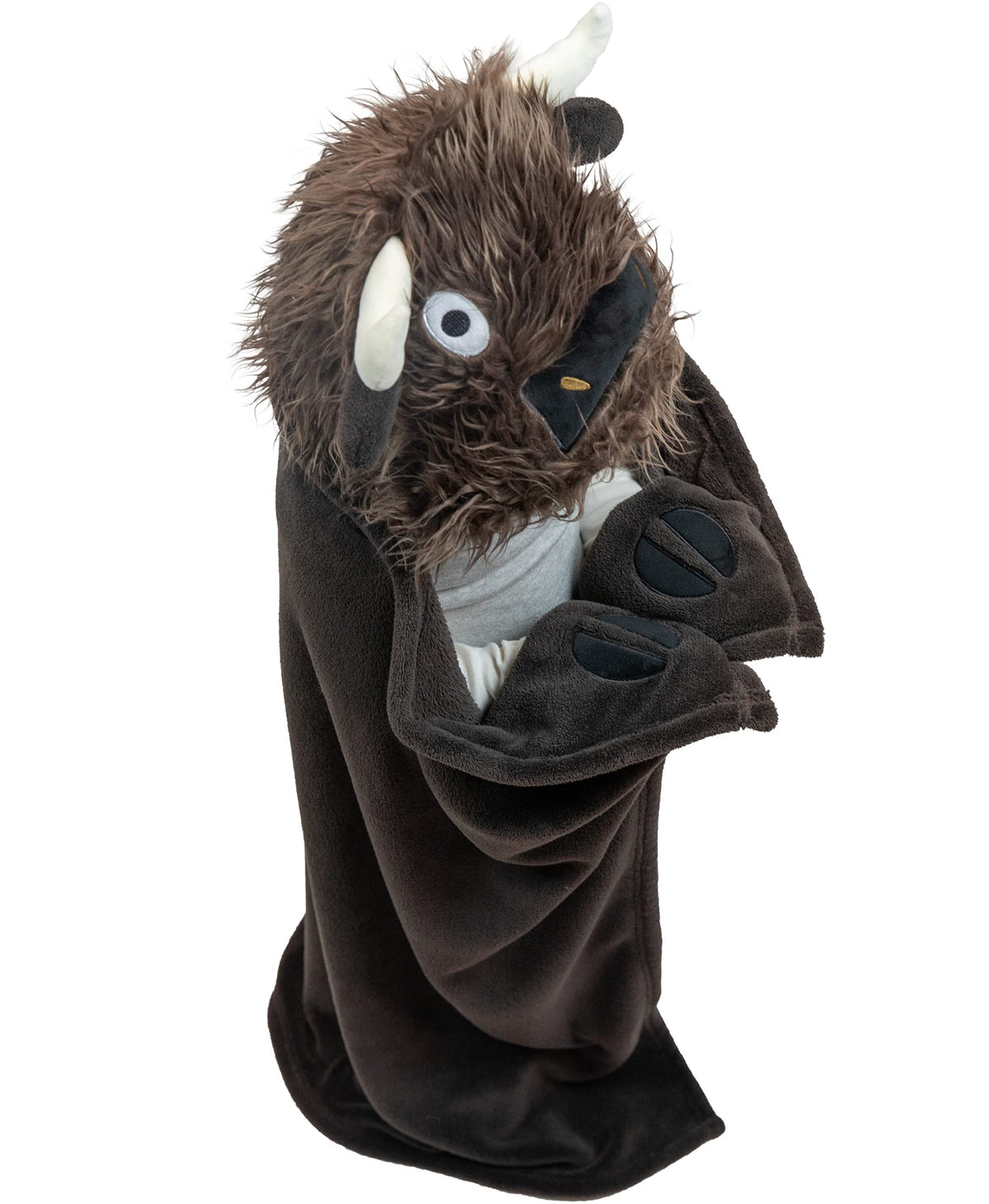 Lazy One buffalo hooded blanket front view showing full design and fit