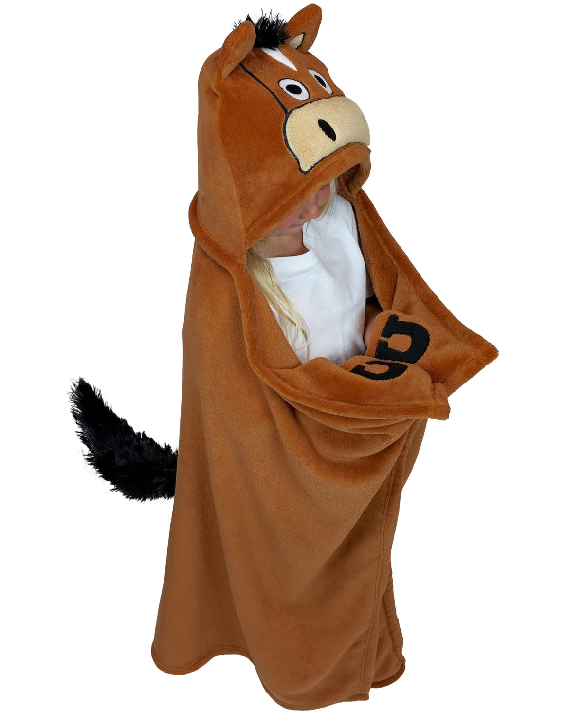 Lazy One horse front view showing full wearable blanket and cozy fit