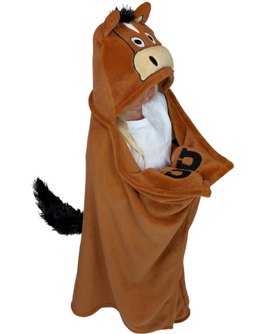 Lazy One horse front view showing full wearable blanket and cozy fit