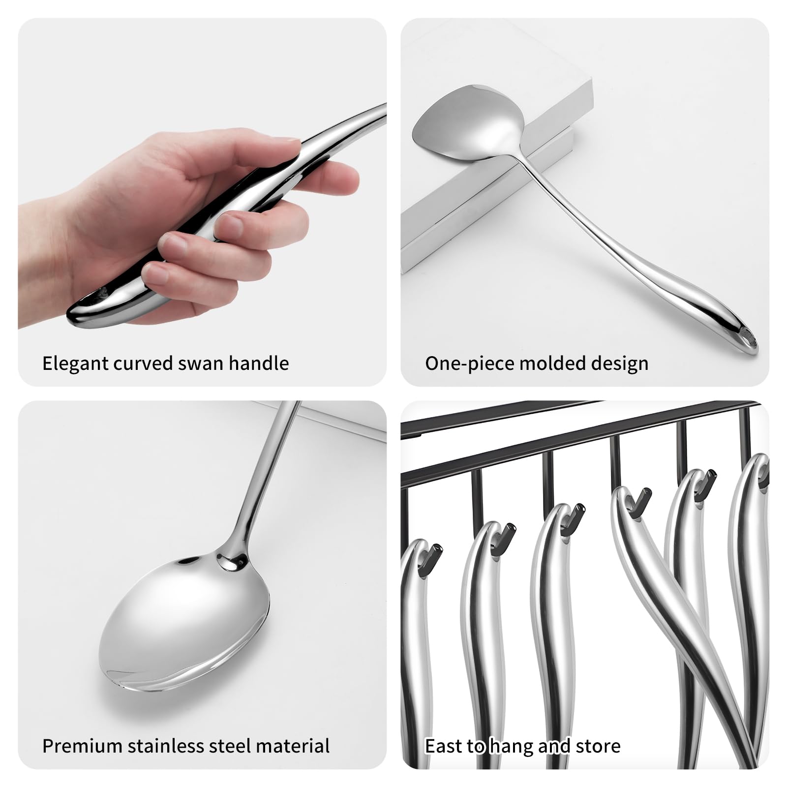 Lazycorner utensils hanging on kitchen rail saving drawer space and improving accessibility