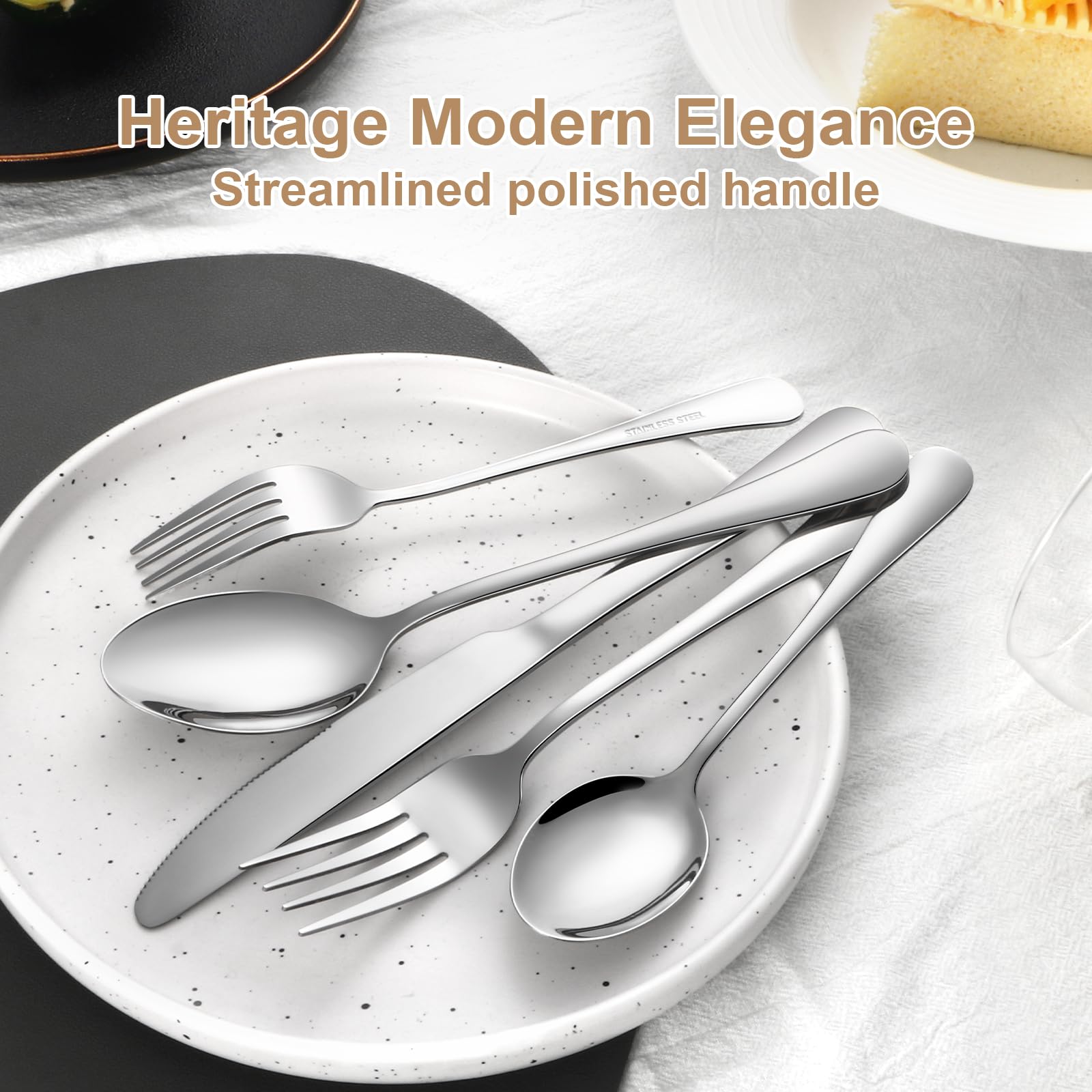 Lazycorner flatware set on outdoor table illustrating durability and stylish entertaining