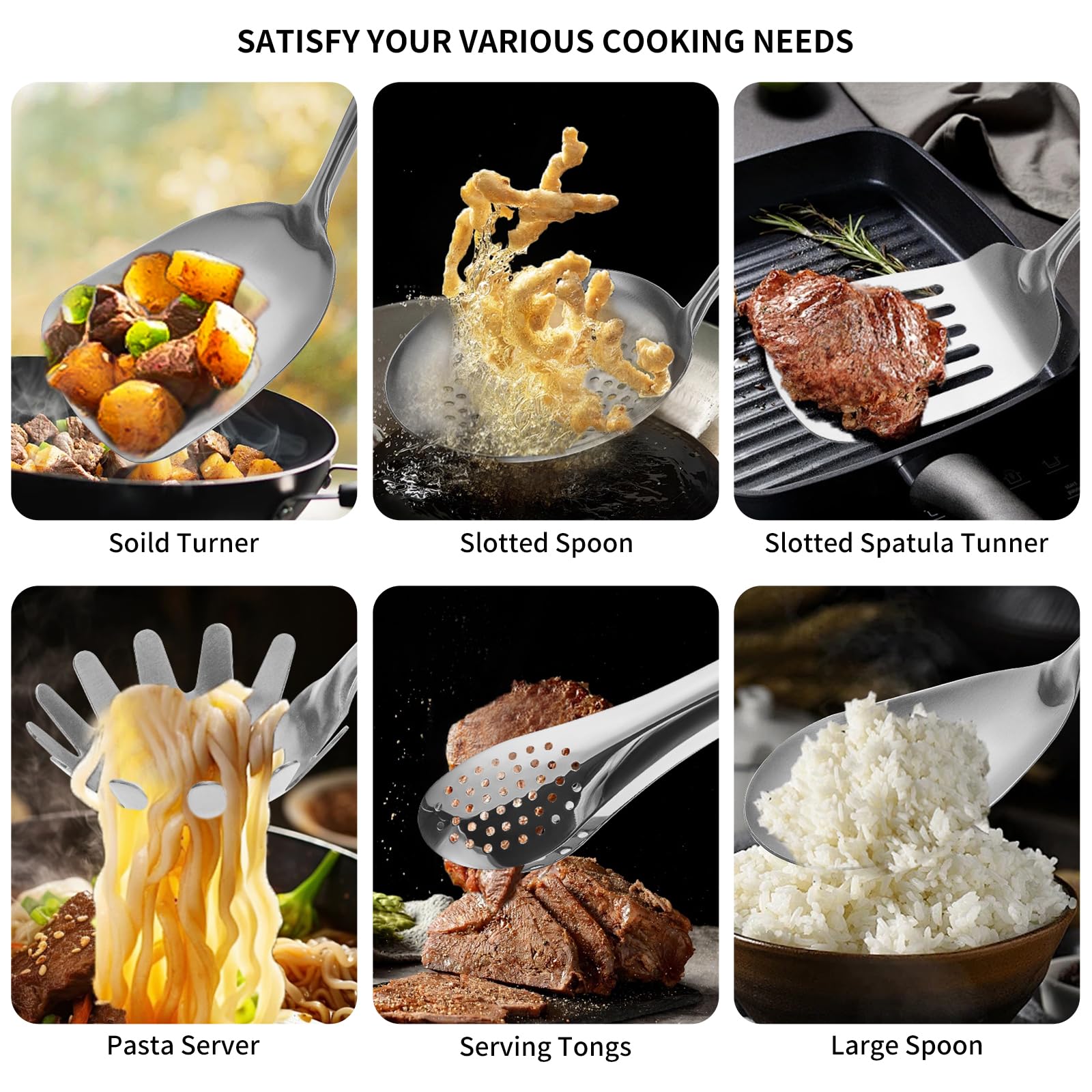 lazycorner utensils stirring soup in pot to show heat-safe durability during cooking