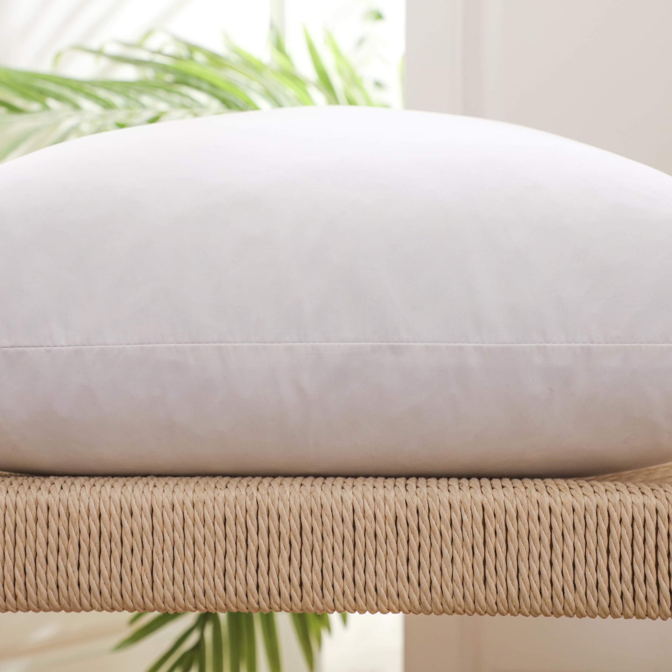 LBOEVDE insert on sofa showing 24x24 scale and supportive cushion benefit
