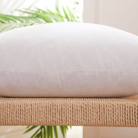 LBOEVDE insert on sofa showing 24x24 scale and supportive cushion benefit