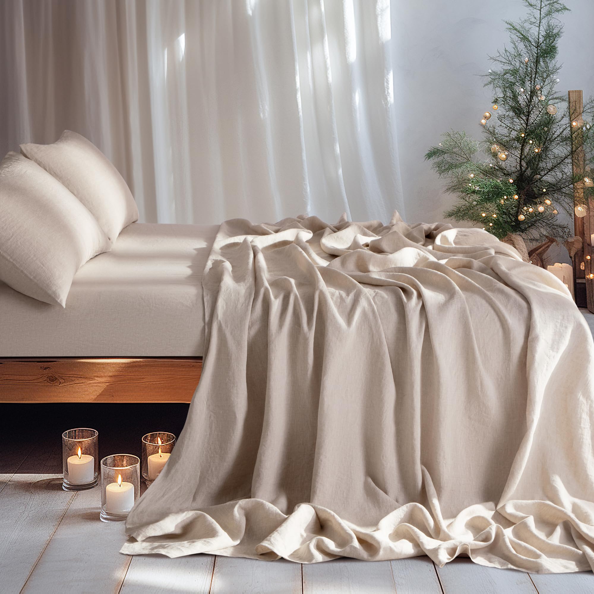 LBRO2M styled bedroom with linen sheets showing relaxed, elegant bedroom vibe