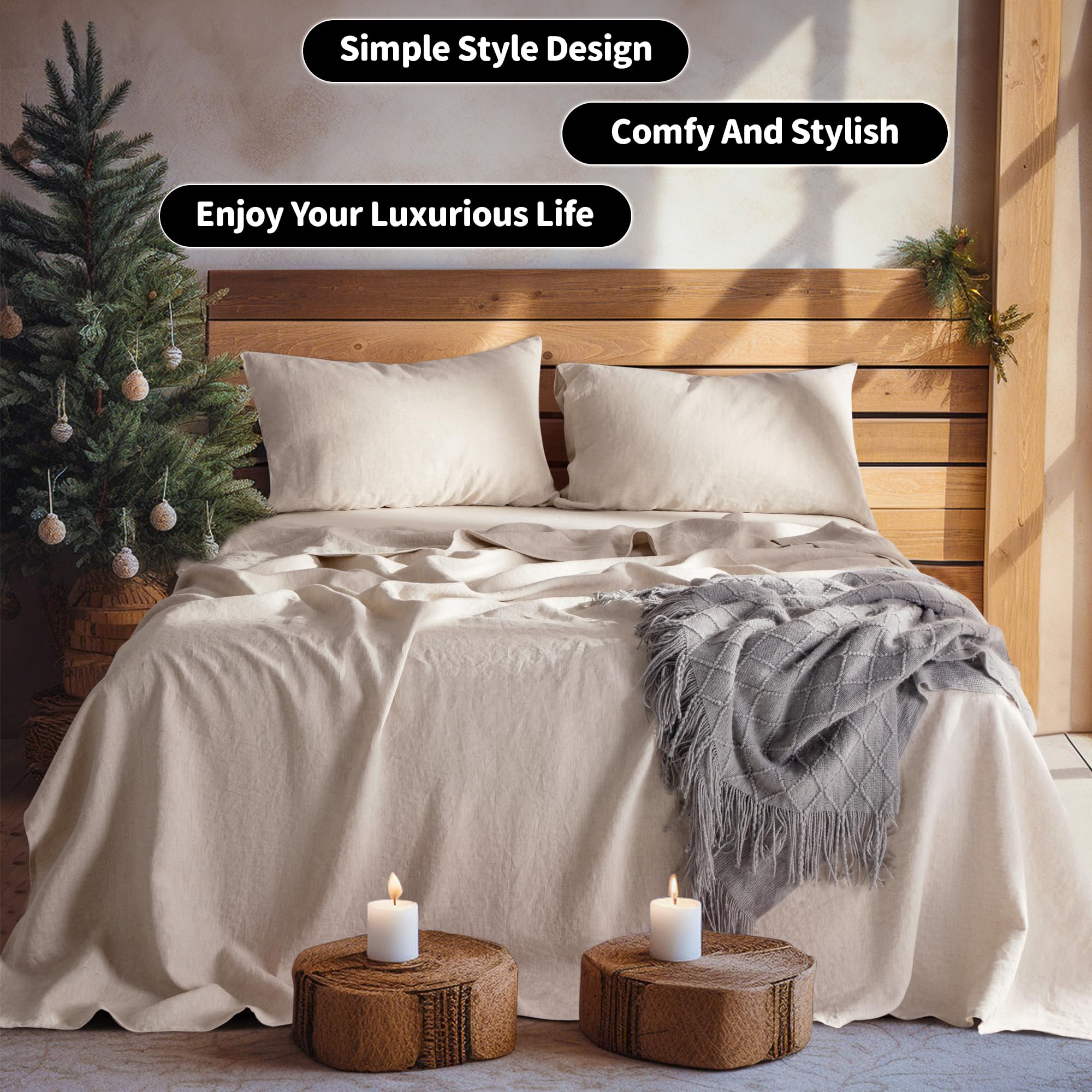 LBRO2M flat sheet spread over king bed demonstrating generous coverage