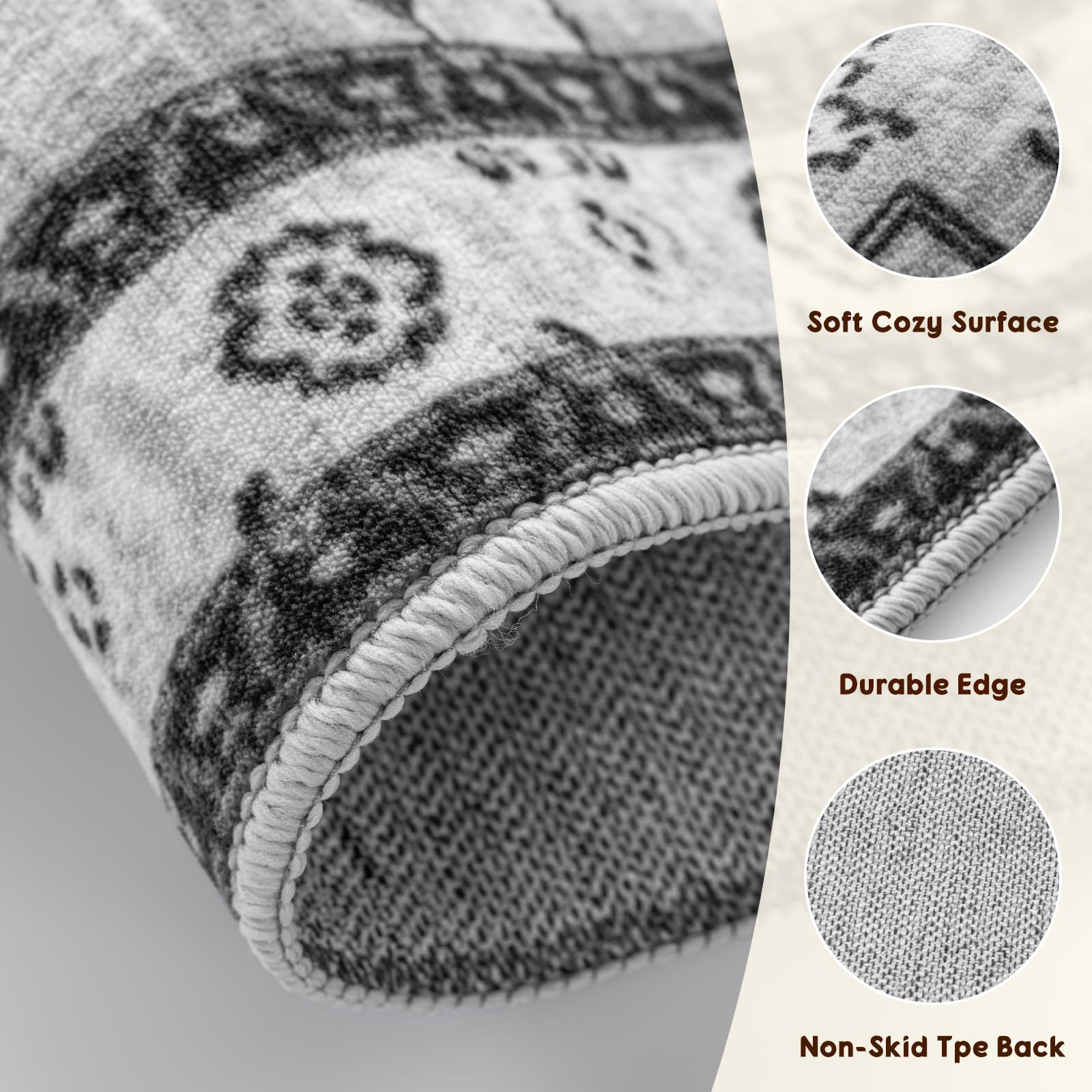 LBRO2M rubber backing detail offering non-slip stability benefit