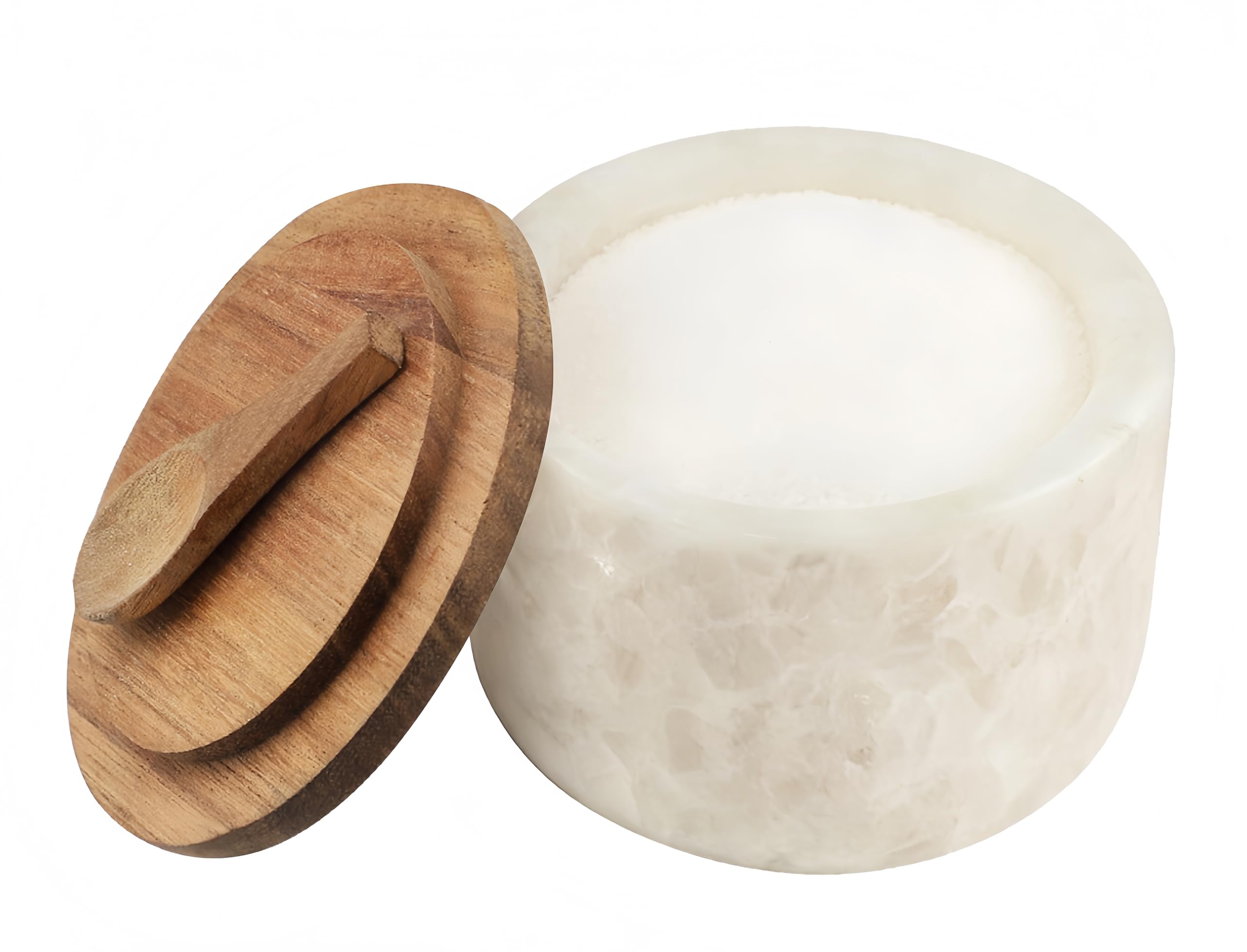 Lc.Courage front view of snowflake white marble cellar showing elegant compact design and neat storage