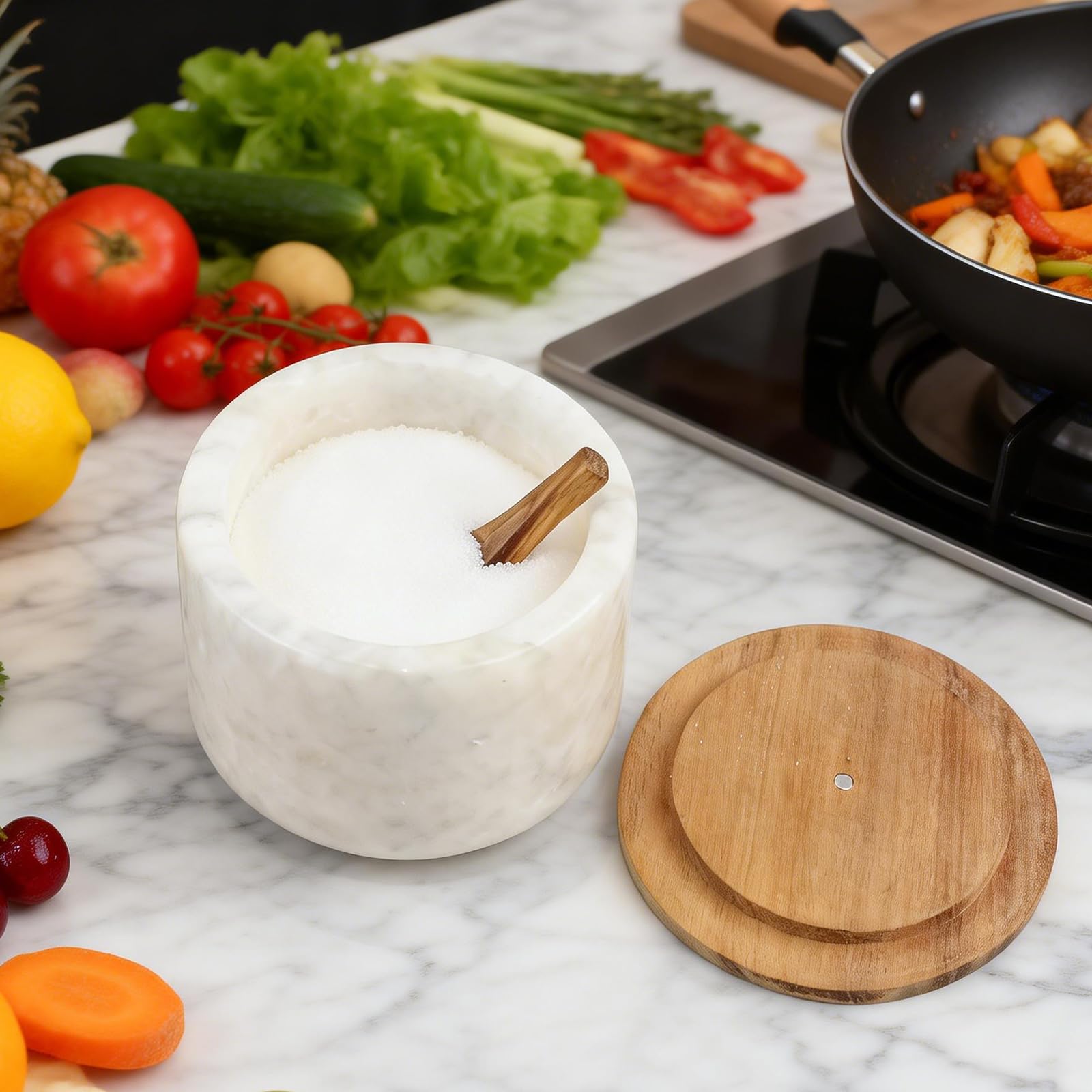 Lc.Courage spice cellar on kitchen counter in use offering stylish countertop organization
