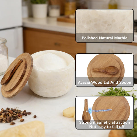Lc.Courage magnetic spoon attached to lid demonstrating tidy storage and easy access benefit